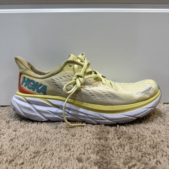 Hoka One One Shoes - Hoka One One Clifton 8 Shoes Womens Size 9.5 Yellow Running Trainers Lightweight